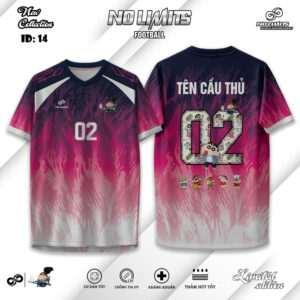 Áo Đá Banh NO LIMITS – Limited Edition Mẫu ID14 Tím Hồng