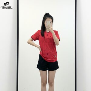 Áo Thể Thao Unisex Đỏ Tươi - Thiết Kế Hình Học Năng Động