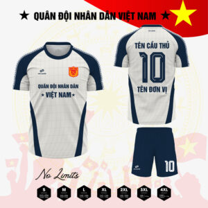 Đồng phục thể thao quân đội – Trắng xám phối navy mạnh mẽ