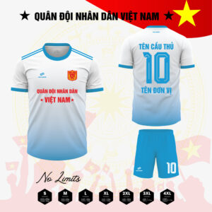Áo bóng đá quân đội nhân dân Việt Nam - Trắng xanh hiện đại