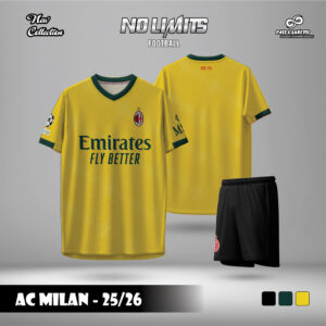 Áo Đấu AC Milan 25/26 Sân Khách - Vàng Tươi