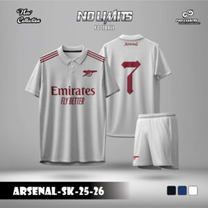 Áo đấu Arsenal 2025-26 màu trắng ngọc trai