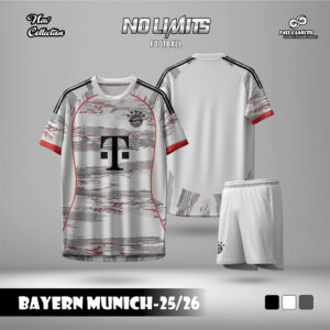 Áo đấu Bayern Munich 2025/26 trắng xám họa tiết camo đỏ