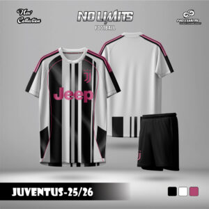 Áo đấu Juventus 2025/2026 Trắng Đen phối Hồng Pastel