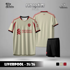 Áo đấu Liverpool 2025/2026 màu kem phối đỏ đô