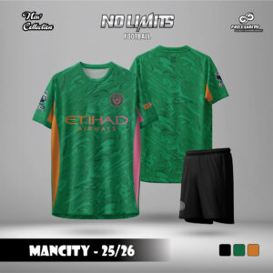 Áo đấu ManCity 25/26 màu xanh lá – BST NO LIMITS