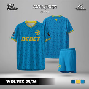 Áo đấu Wolves 25/26 xanh dương đậm – NO LIMITS