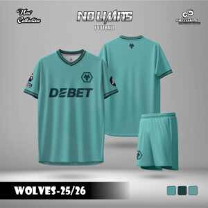 Áo đấu Wolves 25/26 màu xanh ngọc lam - thiết kế unisex,